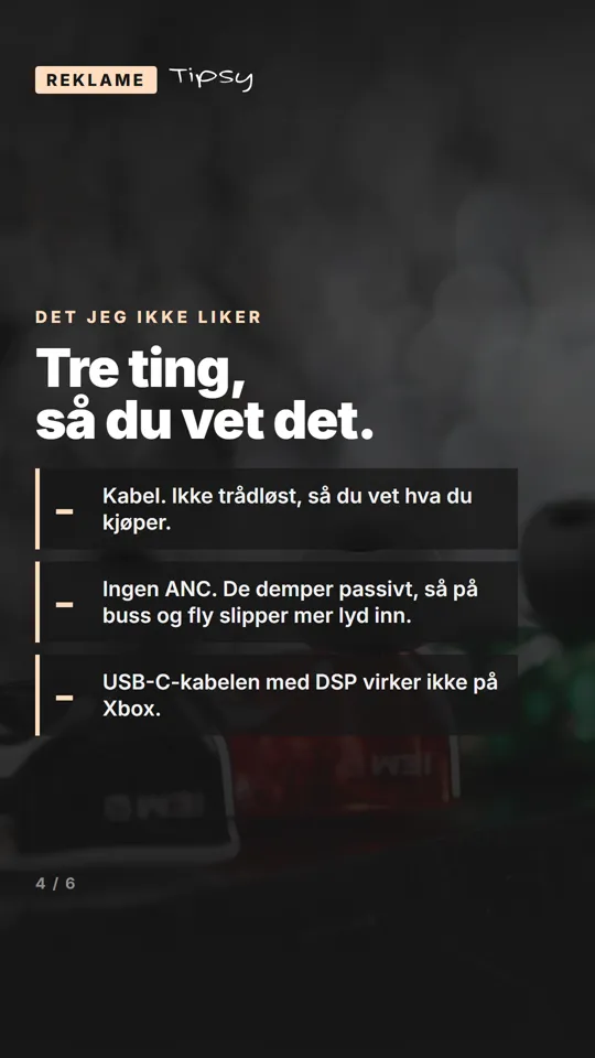 TikTok-bilde 4: «Tre ting, så du vet det», det jeg ikke liker.